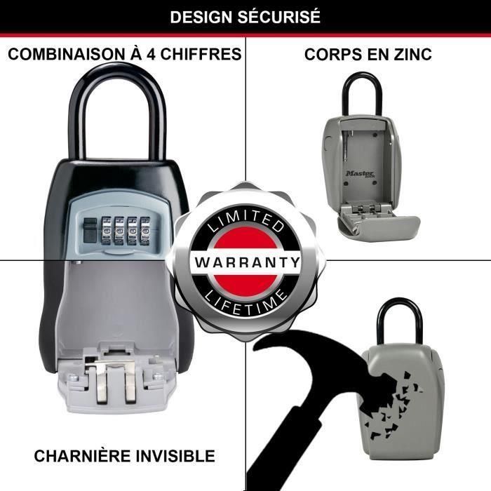 MASTER LOCK Caja de llave segura - Talla L - Seguridad reforzada - Cofre con mini asa 3