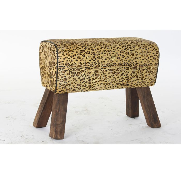 DKD Home Decor Reposapiés Colonial Marrón Negro Madera Piel 67 x 51 x 30 cm 0 DKD Home Decor Reposapiés Colonial Marrón Negro Madera Piel 67 x 51 x 30 cm 0