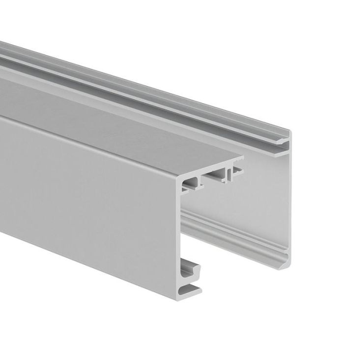 Klein Guía de Aluminio Negro Sk Glass 80 para Puertas Correderas, 3 Metros de Largo, Acabado Plata