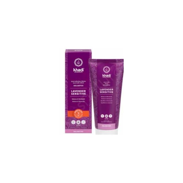 KHADI Champú Sensible Lavanda 200ml – Equilibra sebo, Sin parabenos ni sulfatos, Vegano
