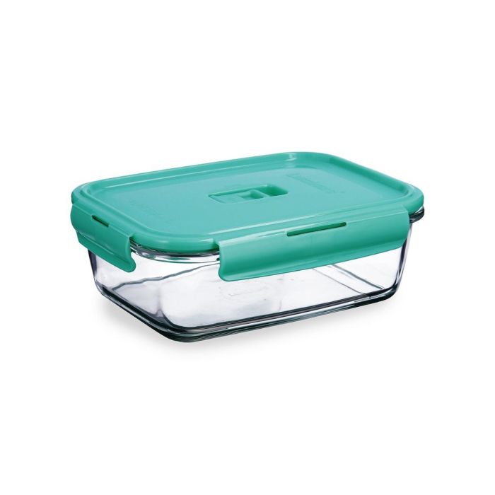 Recipiente Rectangular Hermético Vidrio Turquesa Luminarc 122 cL 0 Recipiente Rectangular Hermético Vidrio Turquesa Luminarc 122 cL 0