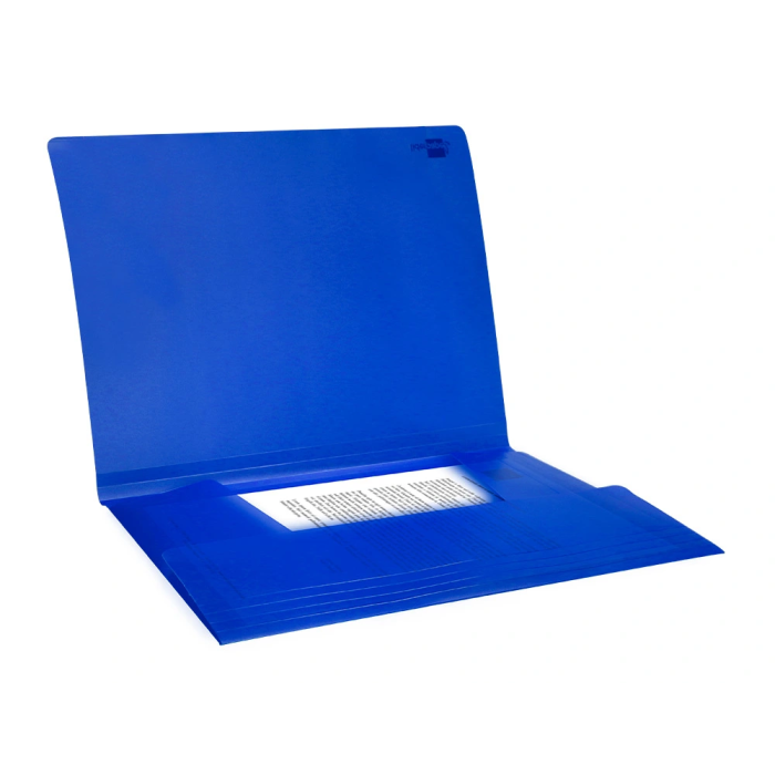Liderpapel Carpeta Gomas Tres Solapas Polipropileno DIN A4 Color Azul Translucido 5