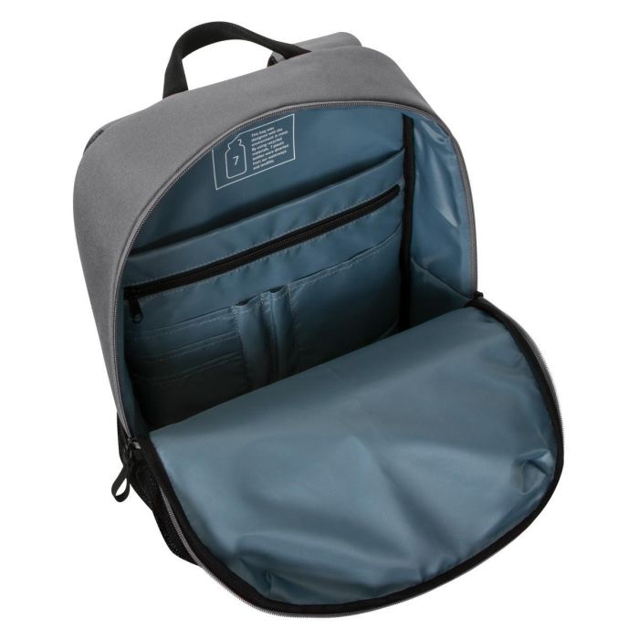 Targus Mochila Sagano Unisex para Portátiles de hasta 15.6" (39,6 cm), Diseño Monocromático Negro y Gris, Fabricada con PET Reciclado 1
