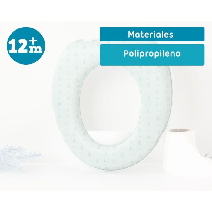 KioKids Asiento Reductor de WC Acolchado para Niños +12 Meses - Color Salvia, Colección Petits Moments 4