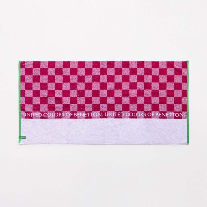 Toalla de Playa Benetton Squares Rosa (70 x 140 cm) 3 Toalla de Playa Benetton Squares Rosa (70 x 140 cm) 3