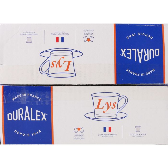 Duralex Set de 6 Tazas con Plato 18 cl Ámbar "Lys" - Vajilla de Vidrio Resistente (8 Cajas) 3