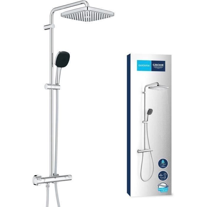 Grohe 26696001 Columna de Ducha Termostática Vitalio Comfort 250 Ahorro de Agua Cromo 0 Grohe 26696001 Columna de Ducha Termostática Vitalio Comfort 250 Ahorro de Agua Cromo 0