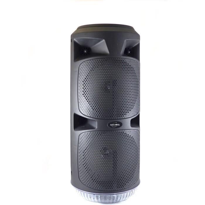 Inovalley KA03-XXL Altavoz Karaoke 450W Bluetooth V5.0 Luces LED Radio FM Entrada Micrófono TWS 2 Altavoces 8 Pulgadas 1