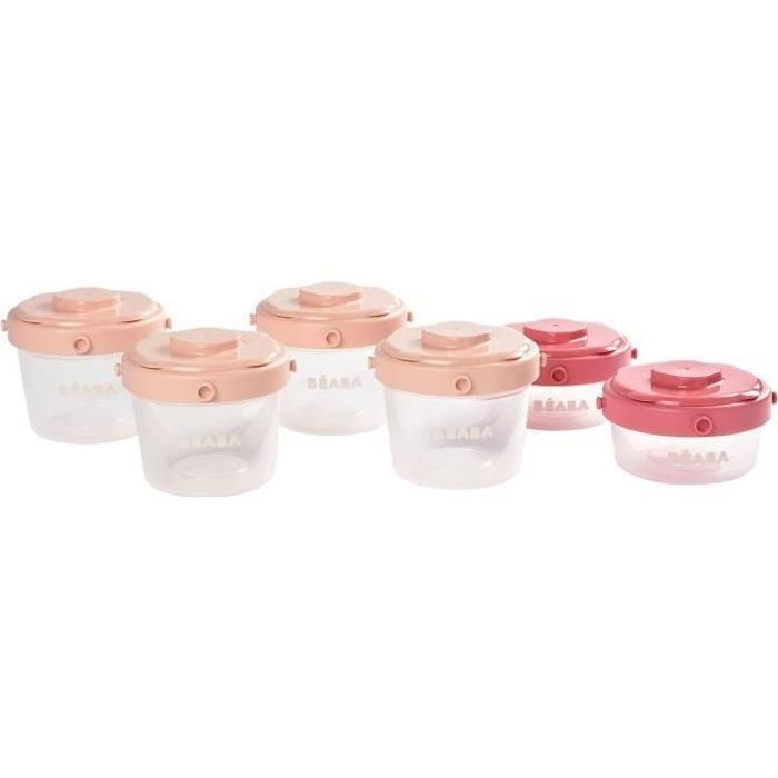 BEABA Set de 6 porciones de clip para la primera edad 60 ml / 120 ml (colores surtidos rosa) BEABA Set de 6 porciones de clip para la primera edad 60 ml / 120 ml (colores surtidos rosa)