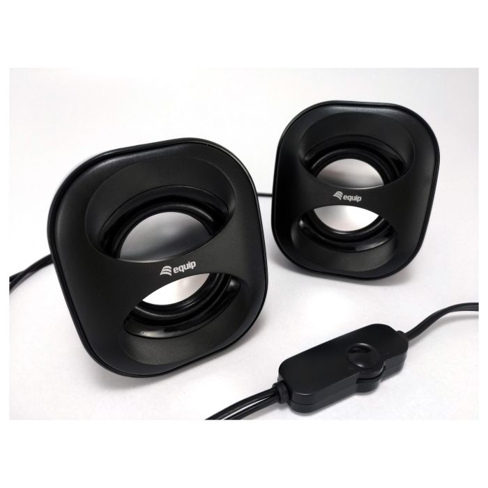 Equip Altavoces 2.0 Mini Negro para PC con Sonido Potente y Conexión USB/Jack 3.5mm Equip Altavoces 2.0 Mini Negro para PC con Sonido Potente y Conexión USB/Jack 3.5mm