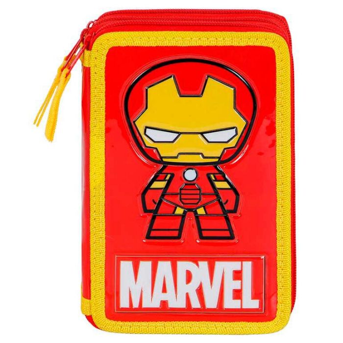 KARACTERMANIA Plumier Iron Man Marvel Estuche Escolar Completo con 3 Compartimentos, Bloc de Notas, Regla, Sacapuntas, Goma, Lápiz, 2 Bolígrafos, 18 Lápices y 18 Rotuladores 3 KARACTERMANIA Plumier Iron Man Marvel Estuche Escolar Completo con 3 Compartimentos, Bloc de Notas, Regla, Sacapuntas, Goma, Lápiz, 2 Bolígrafos, 18 Lápices y 18 Rotuladores 3