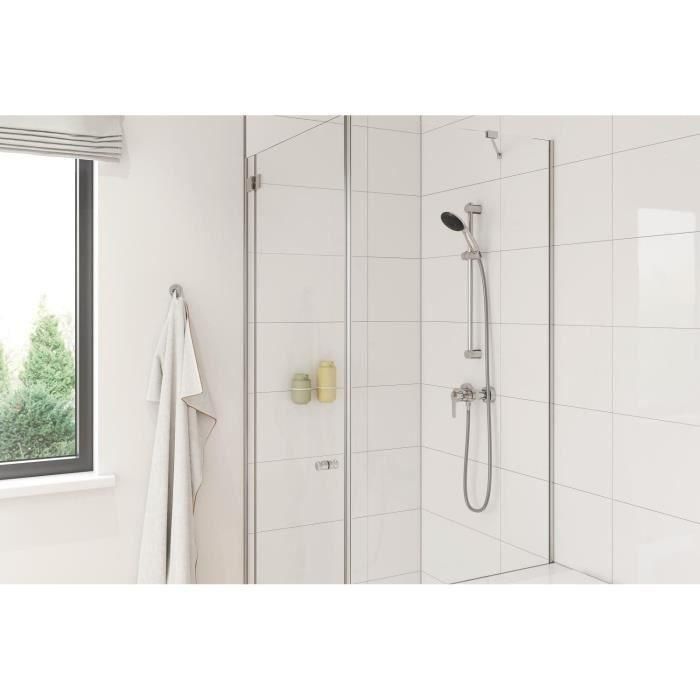 Grohe 27942001 Set de ducha Vitalio Start 110 con rociador de 1 chorro, barra de 60cm y flexo de 1,75m, ahorro de agua, cromo 1