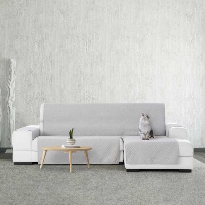 Funda para chaise longue de brazo corto derecho Eysa SILVER Gris claro 100 x 110 x 290 cm 1