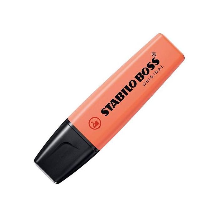 Stabilo Marcador Fluorescente Boss Original Coral Meloso, Punta Biselada, Tinta Base Agua, Tecnología Antisecado (10 Unidades) (10 Unidades)