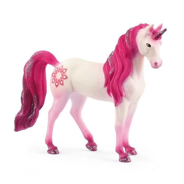 Schleich 70717 Unicornio Mandala Yegua bayala® - Figura Mágica Colorida y Elegante con Tatuaje de Rosa Enigmática