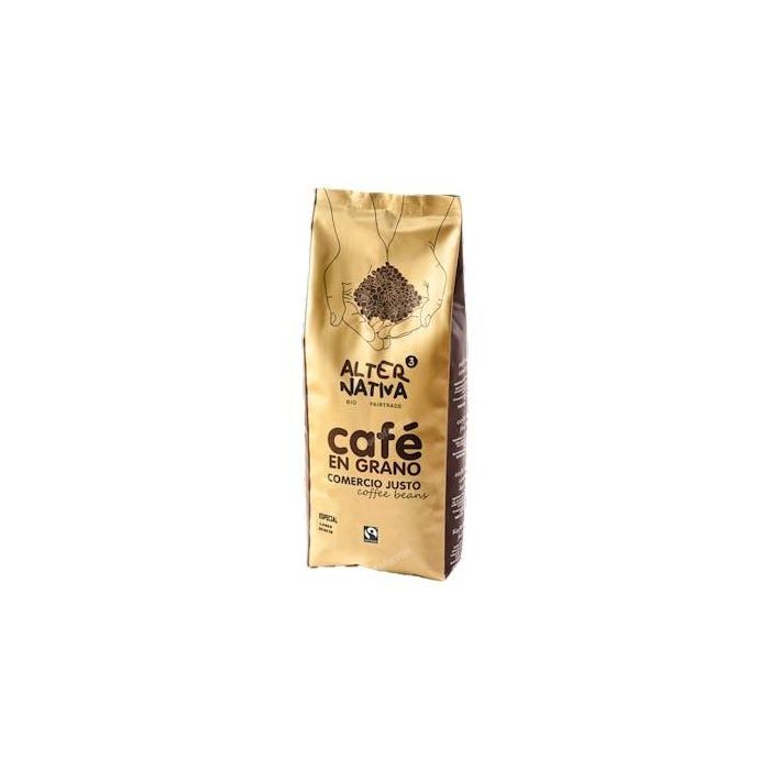 ALTERNATIVA 3 Café Especial Grano 1 Kg Bio, Tueste Natural, Blend Arabica y Robusta, Intensidad 12