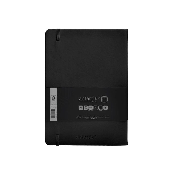 Antartik Cuaderno Tapa Dura A5 Negro Hojas Cuadriculadas 100 Hojas 80gr FSC 2