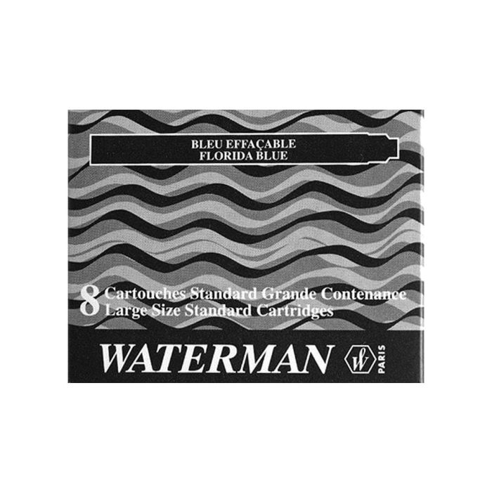 Tinta Estilografica Waterman Negra Caja De 8 Cartuchos Standard Largos 1