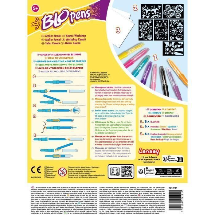Lansay LAN3181860241219 Blopens - Taller Kawaii - Kit de Aerógrafo para Dibujar para Niños a partir de 5 años 3