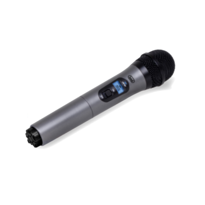 Trevi EM 401 UHF Micrófono Vocal Unidireccional Inalámbrico, 2 unidades (par), 20m alcance, Negro/Gris
