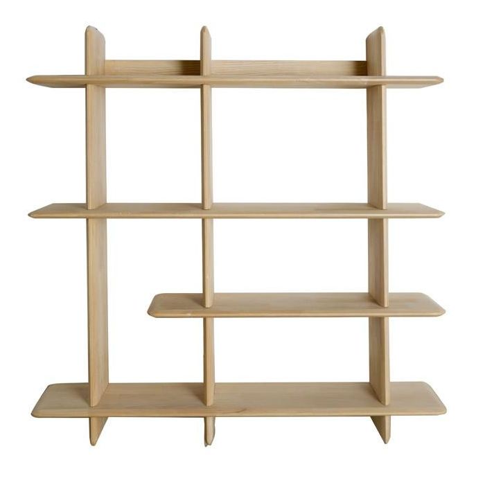 DKD Home Decor Estantería Madera de Hevea 22 x 90 x 100 cm con 4 Estantes