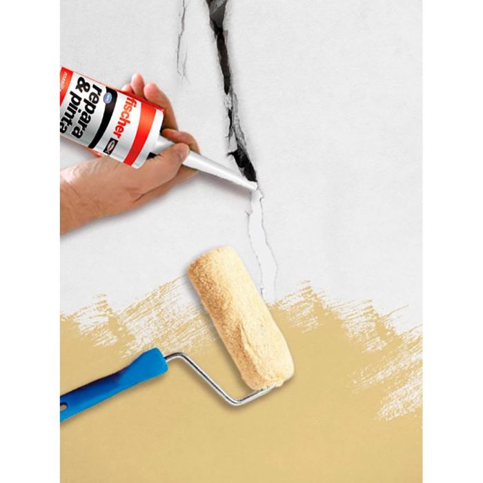 Fischer Masilla Acrílica para Grietas Repara y Pinta Exterior Protegido Blanco 310 ml 1