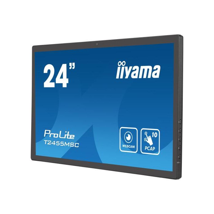 Iiyama T2455MSC-B1 Monitor táctil 24" IPS Full HD 1920x1080, HDMI, DisplayPort, USB 3.0, altavoces, webcam y micrófono 4