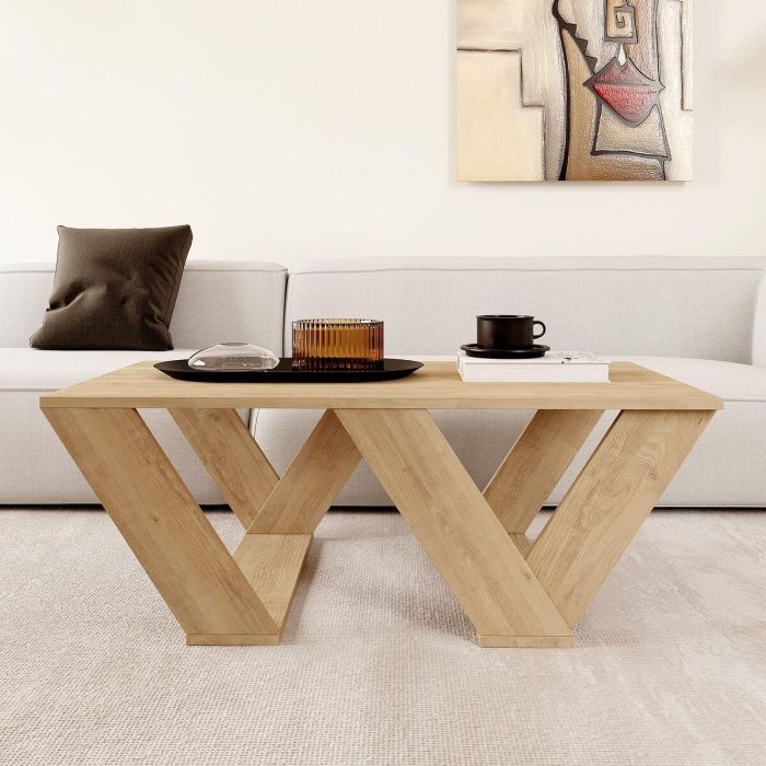 Mesa de Centro Alexandra House Living Diagonal Roble Madera MDP 110 x 40 x 60 cm 3