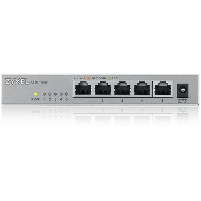 Zyxel MG-105 Switch No Administrado 5 Puertos 2.5G Ethernet Full Duplex Montaje en Pared