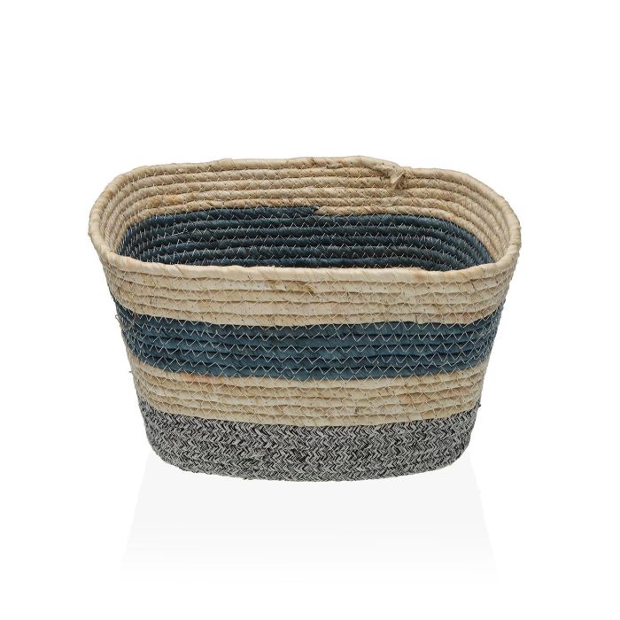 Cesta Cubo Azul Versa 30x16 cm - Fibras de maíz, paja y algodón (2 Unidades) Cesta Cubo Azul Versa 30x16 cm - Fibras de maíz, paja y algodón (2 Unidades)