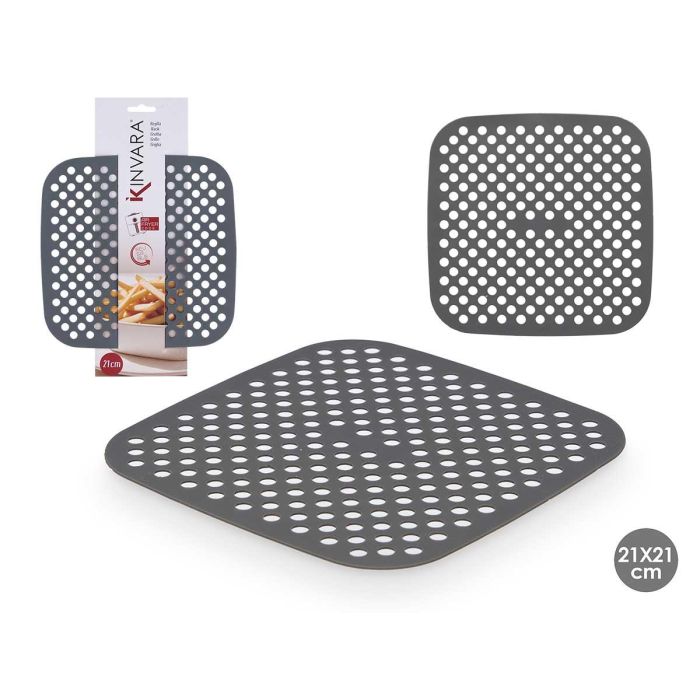 Rejilla cuadrada para freidora de aire Kinvara 21x21 cm, silicona gris (48 Unidades) Rejilla cuadrada para freidora de aire Kinvara 21x21 cm, silicona gris (48 Unidades)