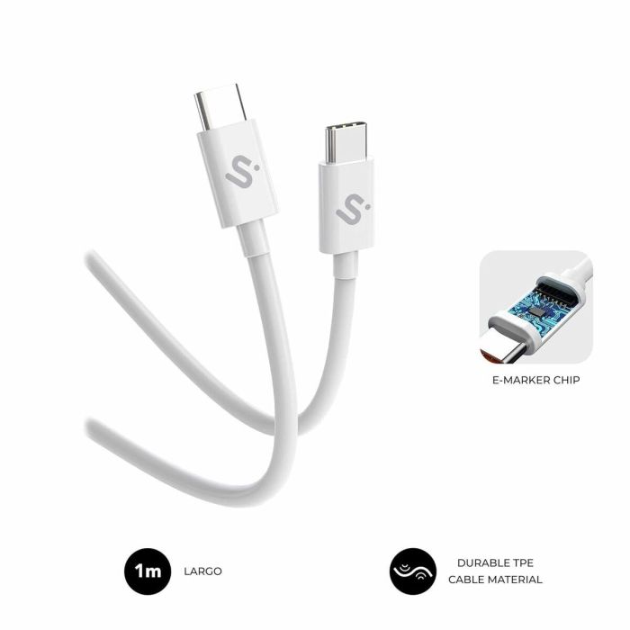 Cable USB-C a USB-C Subblim PLUS Negro 1 m 5