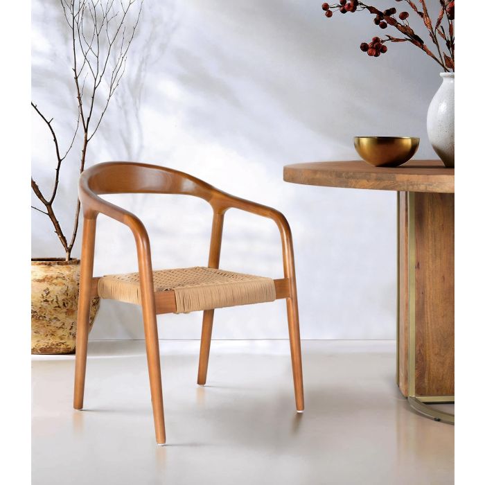 Giner Y Colomer - Lote de 2 Sillas con Brazos de Madera de Caucho, Color Avellana, Asiento con Cuerda Natural 6 Giner Y Colomer - Lote de 2 Sillas con Brazos de Madera de Caucho, Color Avellana, Asiento con Cuerda Natural 6