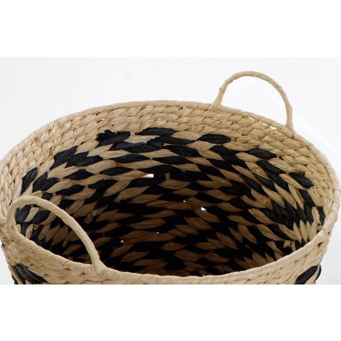 Cesta Balines DKD Home Decor Marron Claro Negro 40 x 35 x 40 cm Set de 3 2