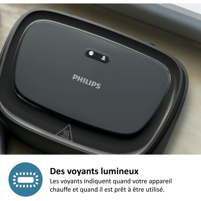 Philips Sandwichera HD2331/90 - 750 W - Placas triangulares - Negra