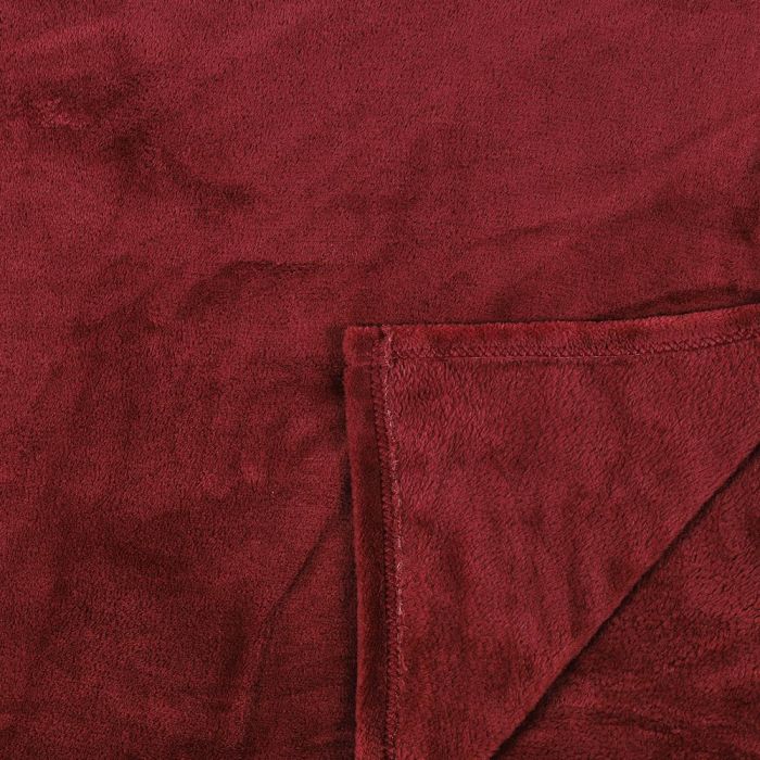 Home Deco Factory Manta Microfibra Burdeos 125x150 cm Suave y Cálida 2