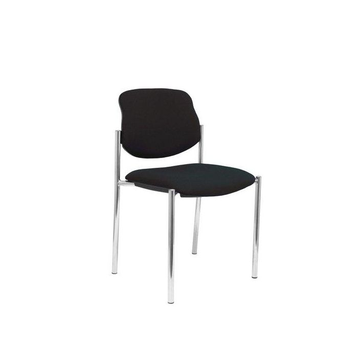Silla Piqueras Y Crespo Villalgordo Confidente Chasis Cromo Asiento Y Respaldo Tapizados Bali Negro