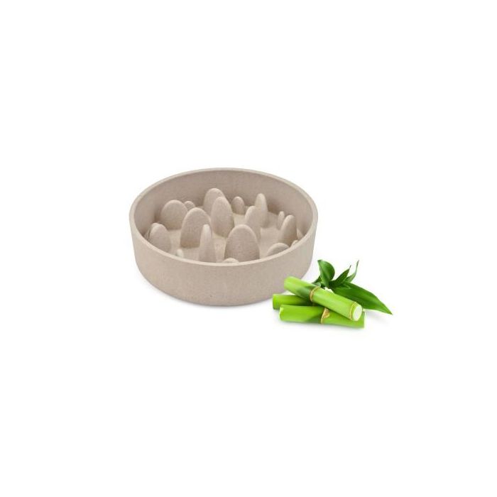 Nayeco Comedero Lento de Bambú para Perros, 800 mL - Reduce Ansiedad y Mejora la Digestión, Base Antideslizante