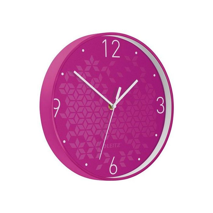 Reloj Pared Leitz Wow Analogico 29 Cm Ø Fucsia