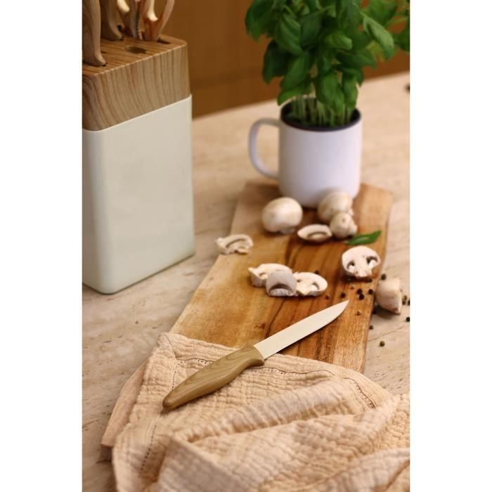 Bloque de cuchillos de 6 piezas - MENASTYL - 5041063 - Hoja de cerámica - Polipropileno - Crema 3 Bloque de cuchillos de 6 piezas - MENASTYL - 5041063 - Hoja de cerámica - Polipropileno - Crema 3