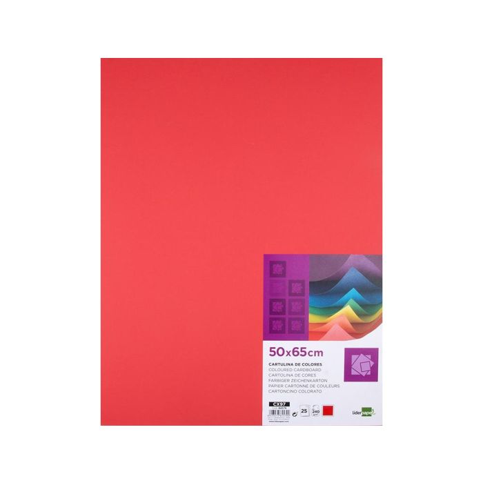 Cartulina Liderpapel 50x65 cm 240 gr-M2 Rojo Paquete De 25 Hojas 1