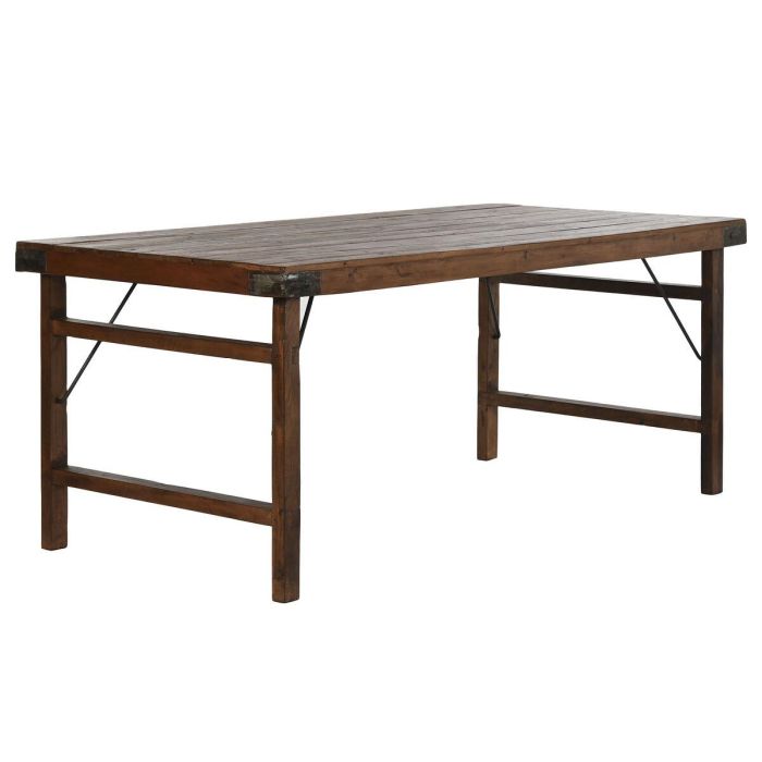 Mesa Plegable Home ESPRIT Natural Madera Reciclada 182 x 90 x 76 cm