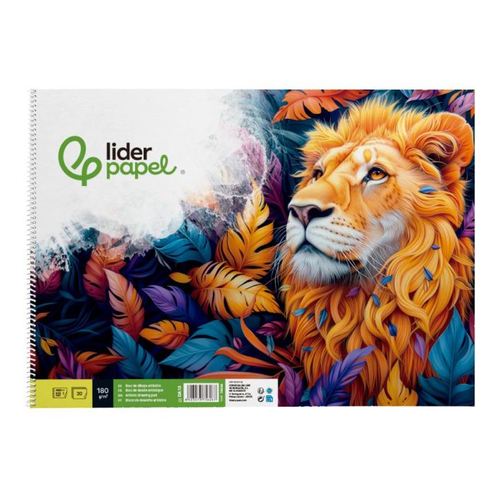 Bloc Dibujo Liderpapel Artistico Espiral 460x325 mm 20 Hojas 180 gr-M2 Sin Recuadro Perforado 1