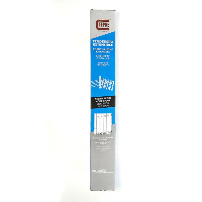 Fepre Tendedero de pared acero epoxi blanco, resistencia a oxidación, 100 cm 1 Fepre Tendedero de pared acero epoxi blanco, resistencia a oxidación, 100 cm 1