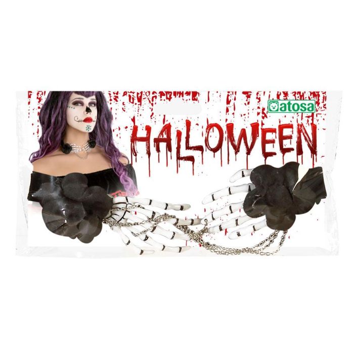 Collar Halloween Manos Esqueleto Mujer Adulto 1