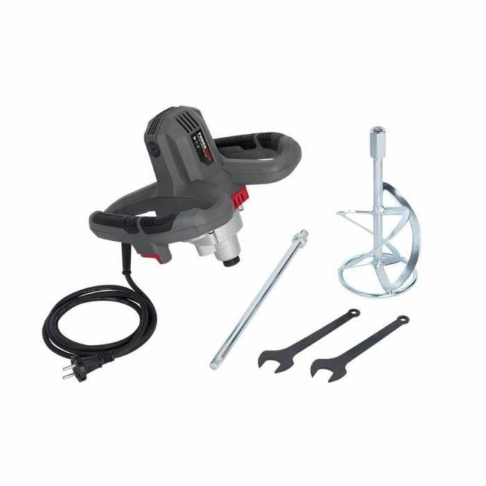 Powerplus POWE80070 Mezclador de Concreto y Pintura 1200W, Agitador 120mm x 590mm, Control Velocidad Electrónico 0-700 rpm, Caja Engranajes Aluminio 6