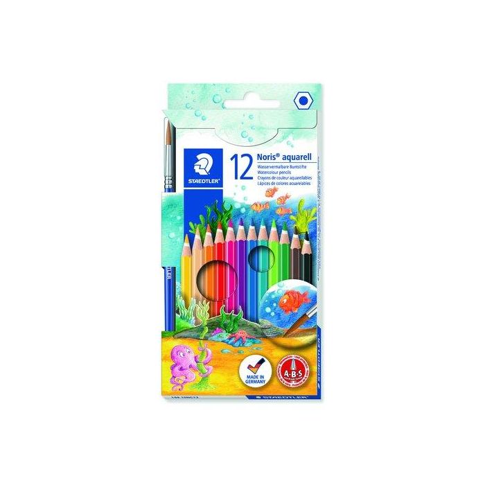 Staedtler Lápices De Colores Noris Aquarell + Pincel Surtidos En Estuche 12 Ud