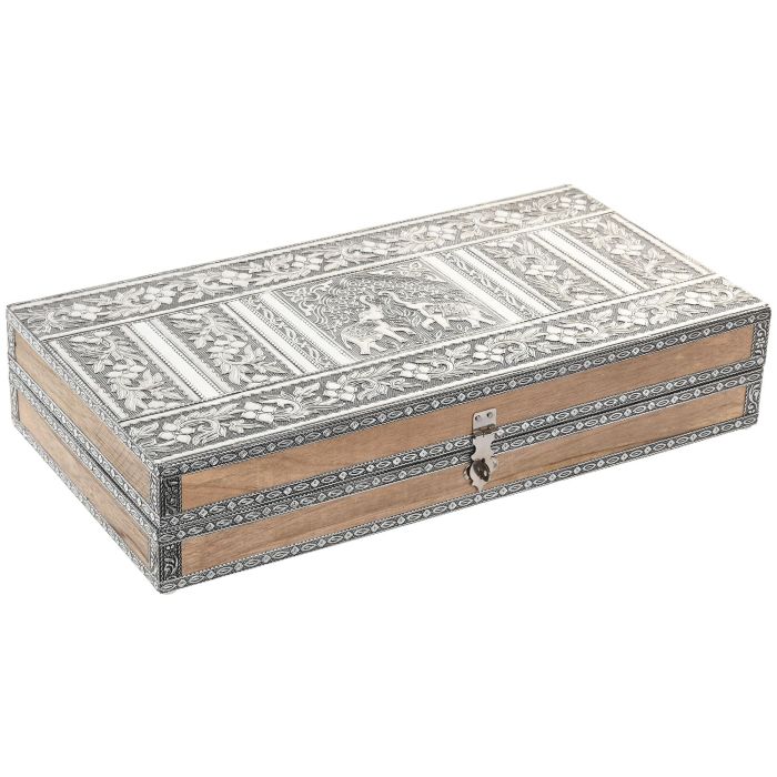Joyero Arabe DKD Home Decor Plateado Gris 20 x 8 x 38 cm (2 Unidades) 2