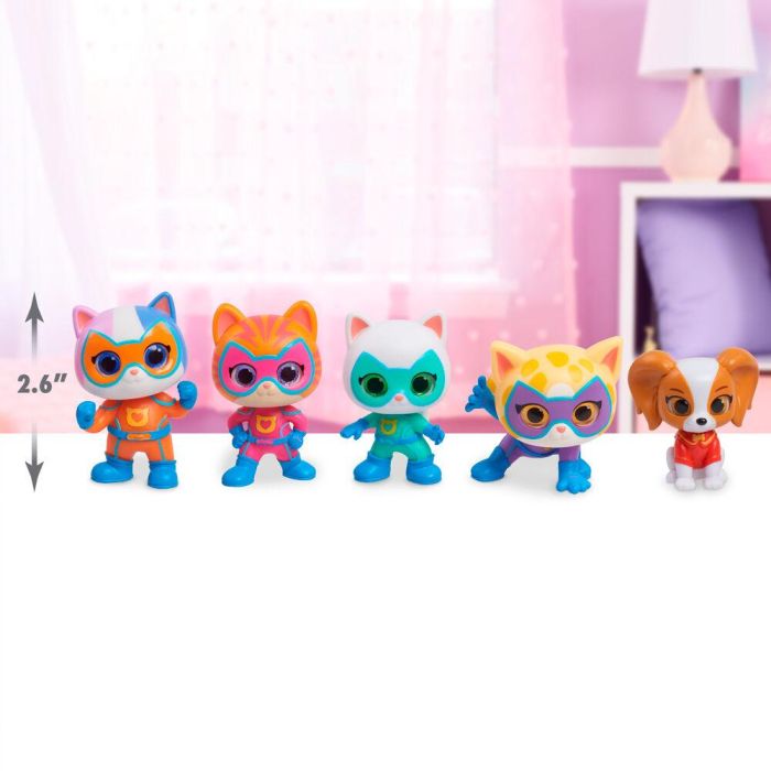 Blister 5 figuras Hero Squad SuperKitties 7,5cm 2