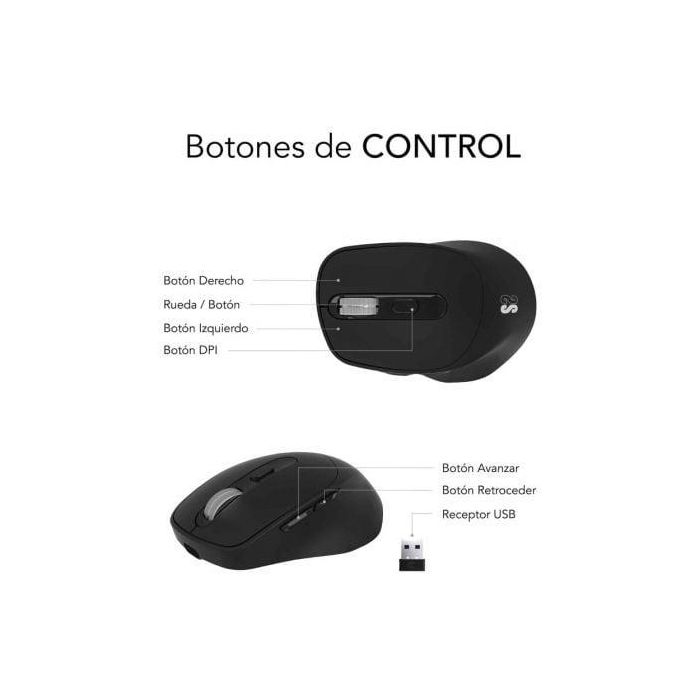 SUBBLIM COMFORT ERGO DUAL MOUSE BATTERY BLACK 1 SUBBLIM COMFORT ERGO DUAL MOUSE BATTERY BLACK 1